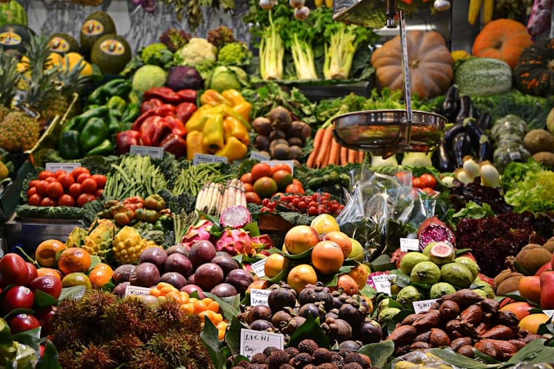 Fresh produce at the community market
